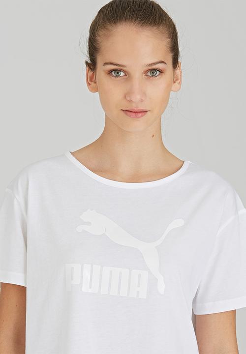 PUMA - Logo Print Short Sleeve Tee White
