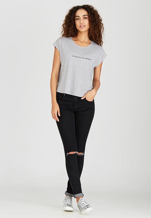c(inch) - Boxy T-shirt Pale Grey
