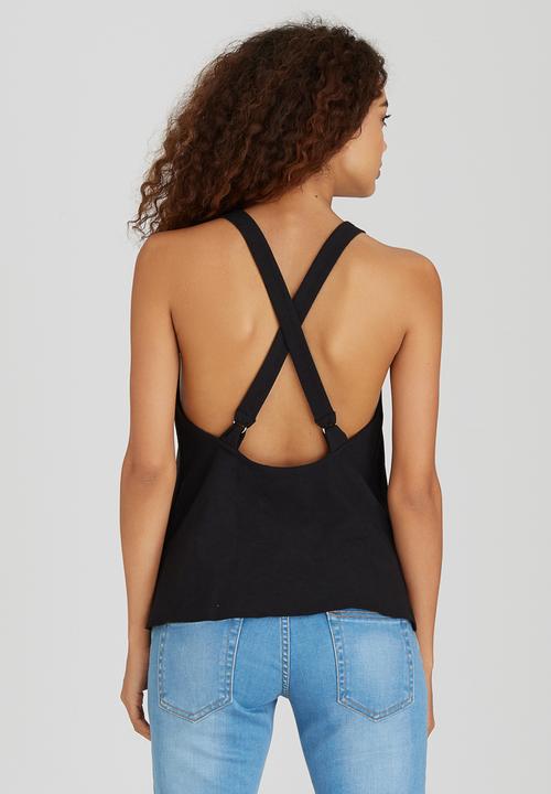 STYLE REPUBLIC - Cross Back Cami Black