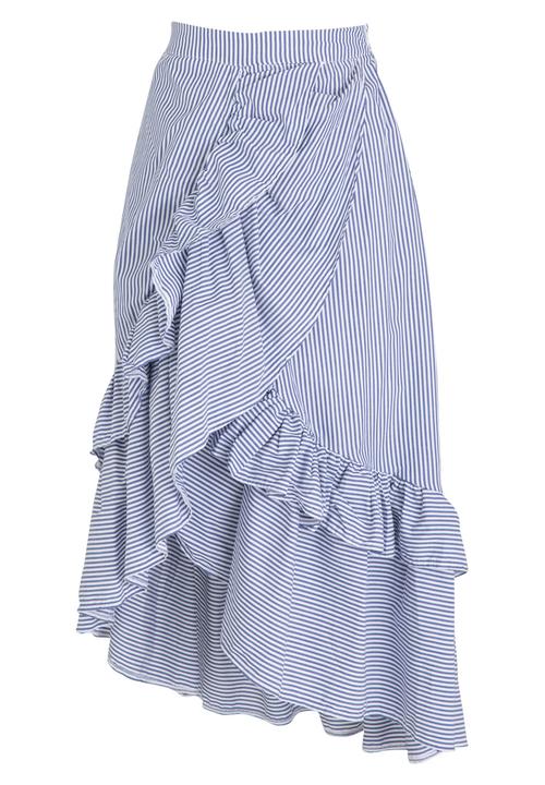 STYLE REPUBLIC - High Low Frill Skirt Blue and White