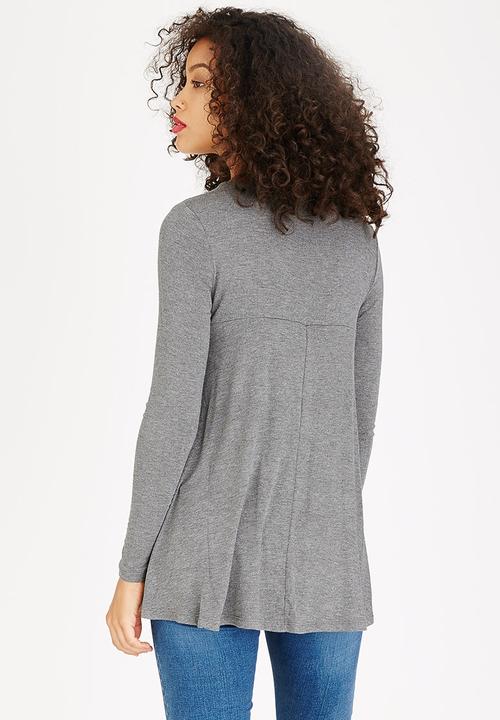 ONLY - Fayette Long Sleeve Top Dark Grey