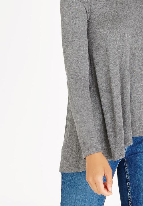 ONLY - Fayette Long Sleeve Top Dark Grey