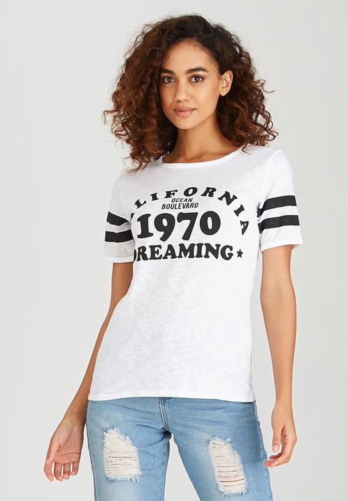 BoohooDNU - California Dreaming Slub T-shirt White