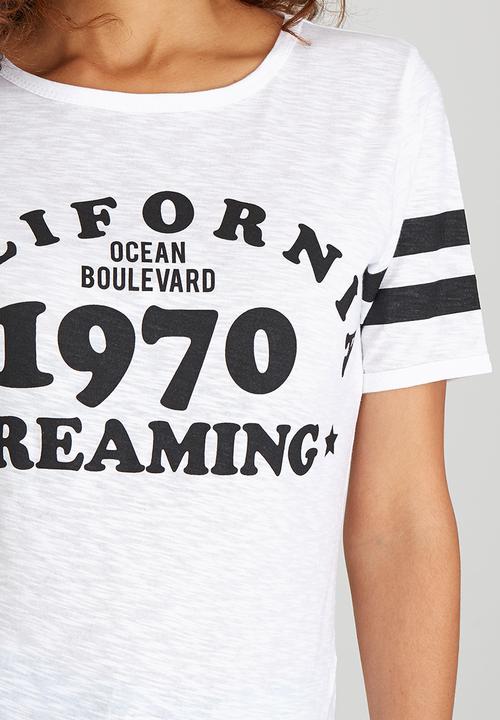 BoohooDNU - California Dreaming Slub T-shirt White