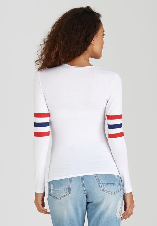 BoohooDNU - Petite Long Sleeve Slogan Top White