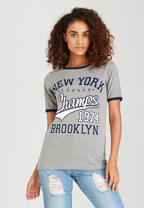BoohooDNU - Cap Sleeve Slogan Tee Grey