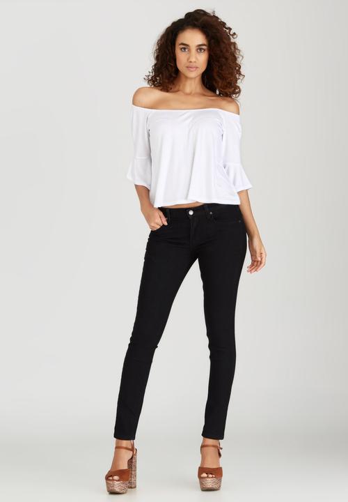 BoohooDNU - Frill Sleeve Off The Shoulder Top White