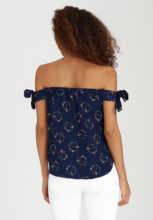 SISSY BOY - Whoah Tie Sleeve Blouse Navy