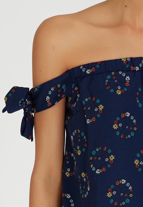 SISSY BOY - Whoah Tie Sleeve Blouse Navy
