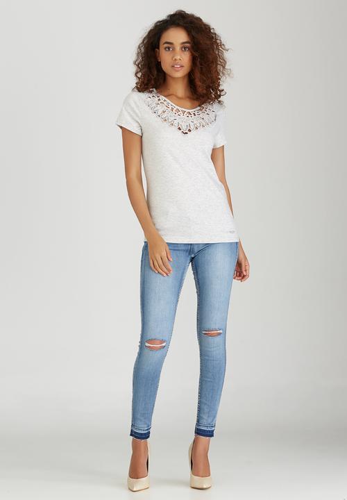 SISSY BOY - Aviana Knit Tee with Neck Embellishment Stone