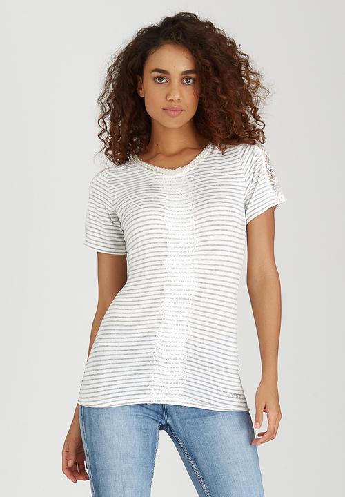 SISSY BOY - Striker Tee with Lace Grey