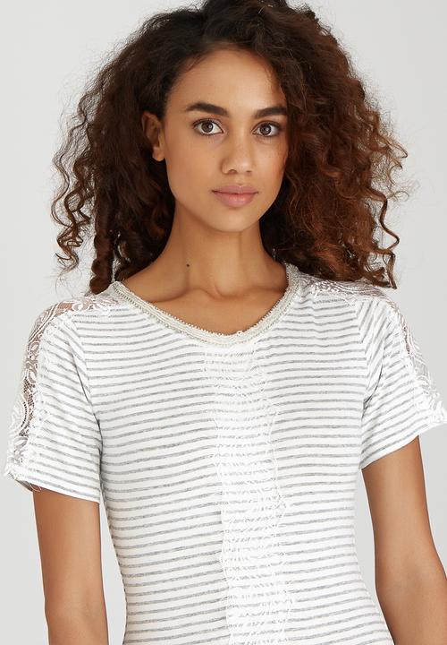 SISSY BOY - Striker Tee with Lace Grey