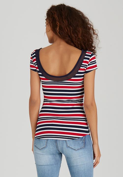 SISSY BOY - Zinnia Logo Tee with Scooped Back Red