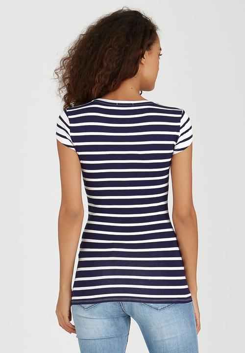 SISSY BOY - Ginger Striped Tee Blue and White