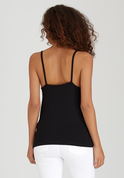 STYLE REPUBLIC - Cross Over Drape Cami Black
