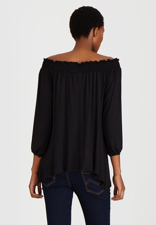 edit Maternity - Off Shoulder Top Black