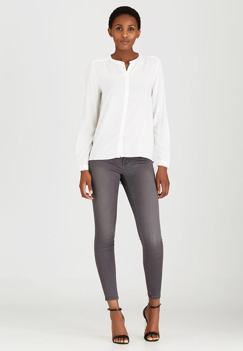 ONLY - New Fallow Long Sleeve Button Shirt White