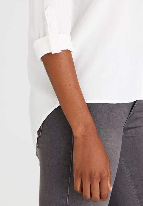 ONLY - New Fallow Long Sleeve Button Shirt White