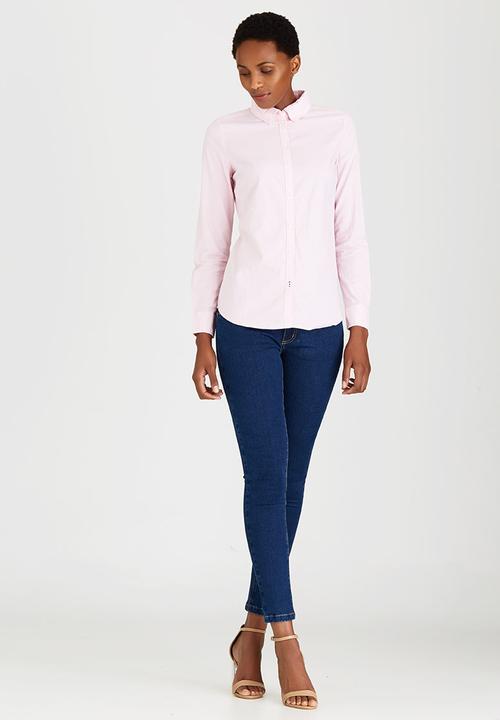 ONLY - Cici Long Sleeve Oxford Shirt Pale Pink