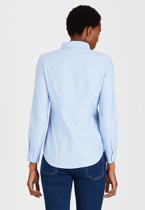 ONLY - Cici Long Sleeve Oxford Shirt Pale Blue