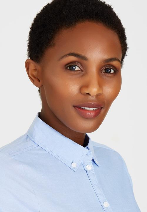 ONLY - Cici Long Sleeve Oxford Shirt Pale Blue
