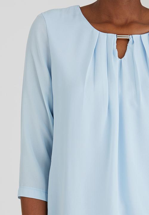 edit - Trim Detail Blouse Pale Blue