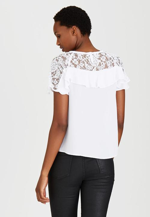 STYLE REPUBLIC - Lace Inset Blouse White