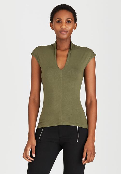 edit - Easy-wearing Knit Cami Khaki Green