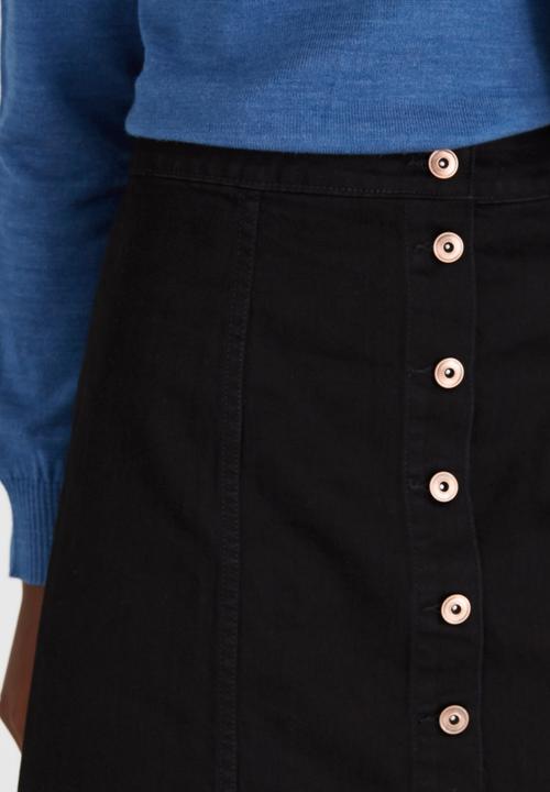 STYLE REPUBLIC - Longer A-Line Mini Skirt Black