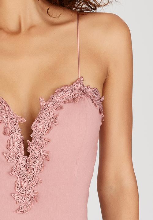 SISSY BOY - Fluff Metallic Trimmed Dawson Bodysuit Mid Pink