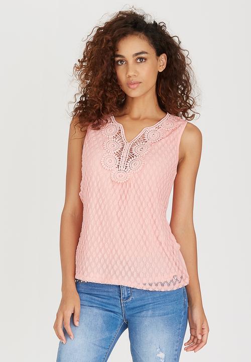 SISSY BOY - Delta Cami with Crochet Neck		 Coral