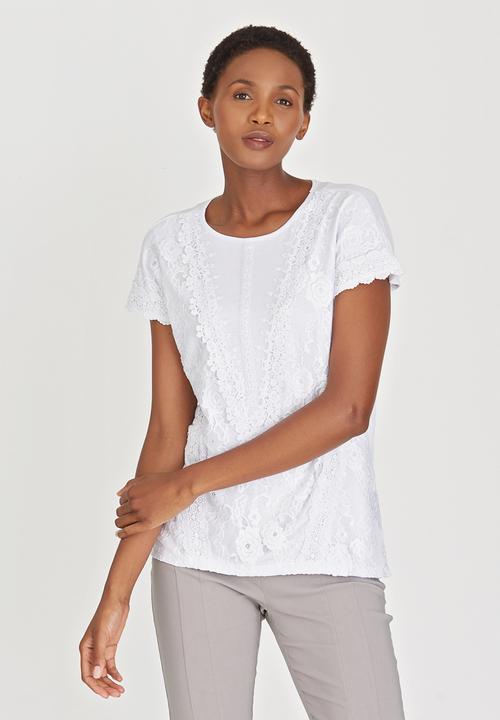 cath.nic - Lace Detail Top White