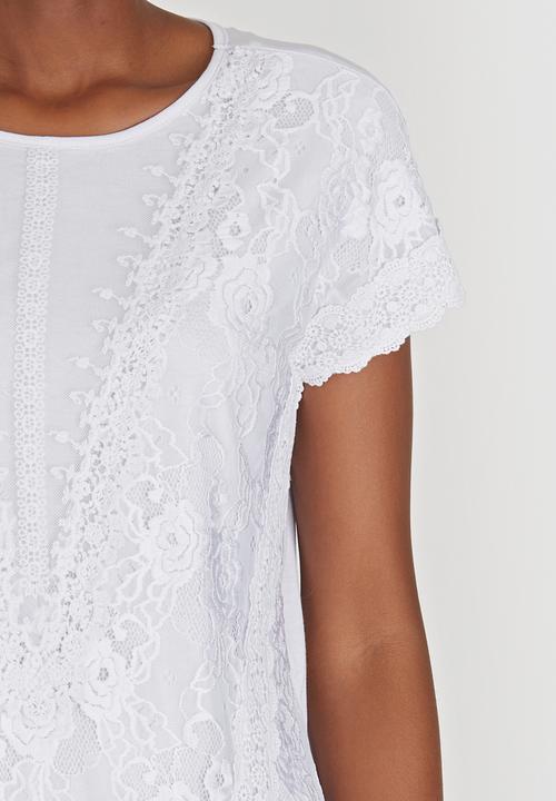 cath.nic - Lace Detail Top White