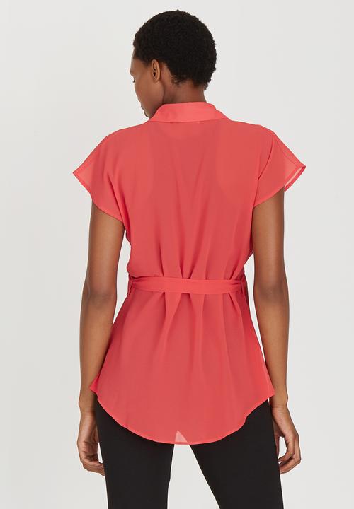 edit Maternity - Chiffon Shirt Coral