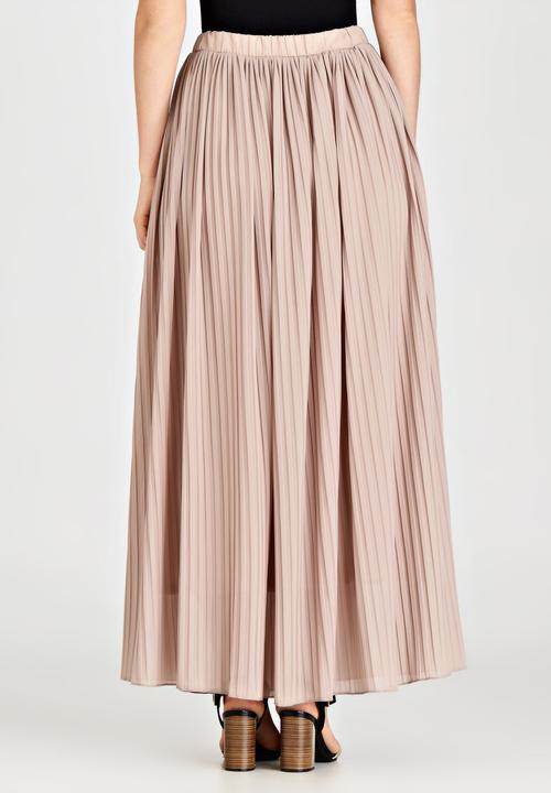 STYLE REPUBLIC - Volume Pleated Maxi Skirt Stone