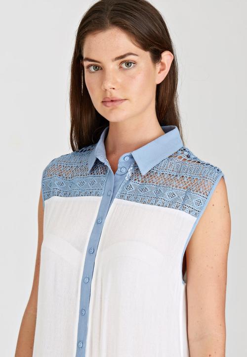 G Couture - Long Shirt with Side Slits White
