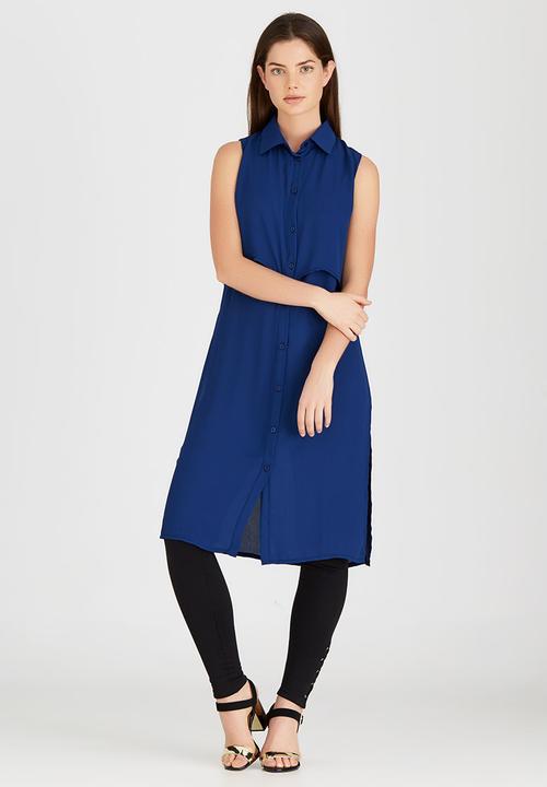 STYLE REPUBLIC - Front Button Tunic Navy
