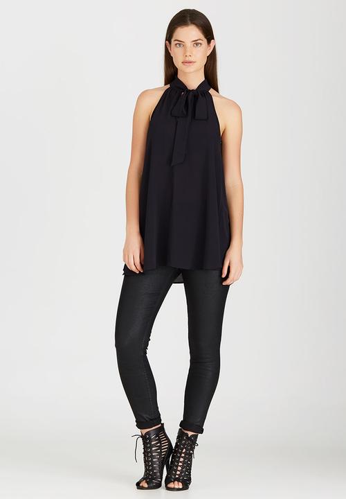 STYLE REPUBLIC - Kitty Bow Tunic Black