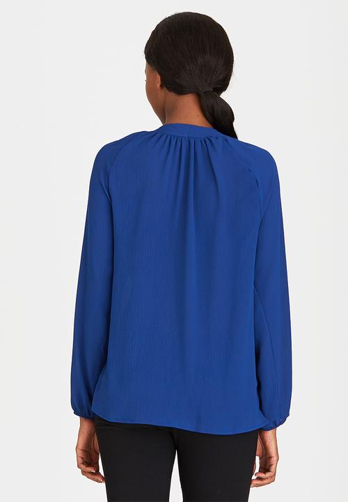 edit - Lace-up Gypsy Blouse Dark Blue