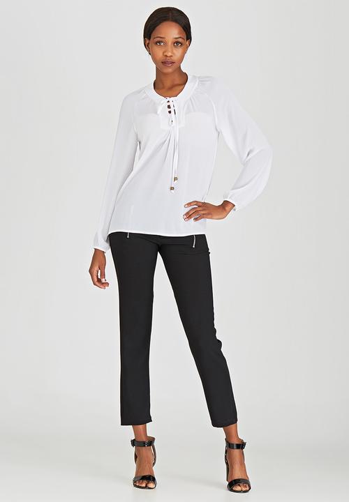 edit - Lace-up Gypsy Blouse White