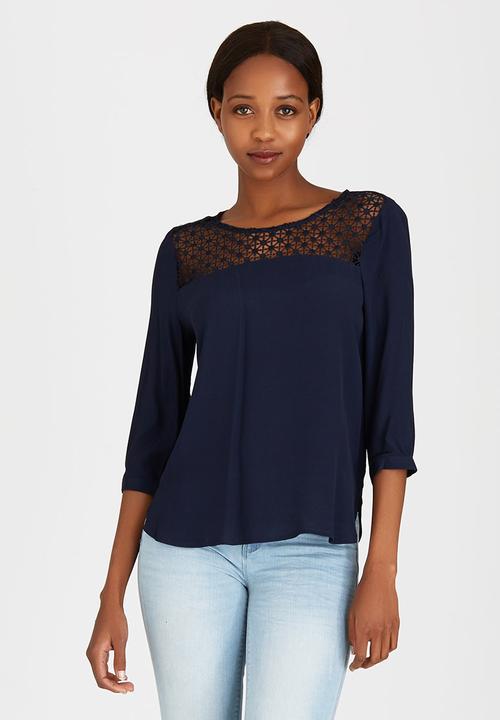 ONLY - Crochet Insert Tunic Navy