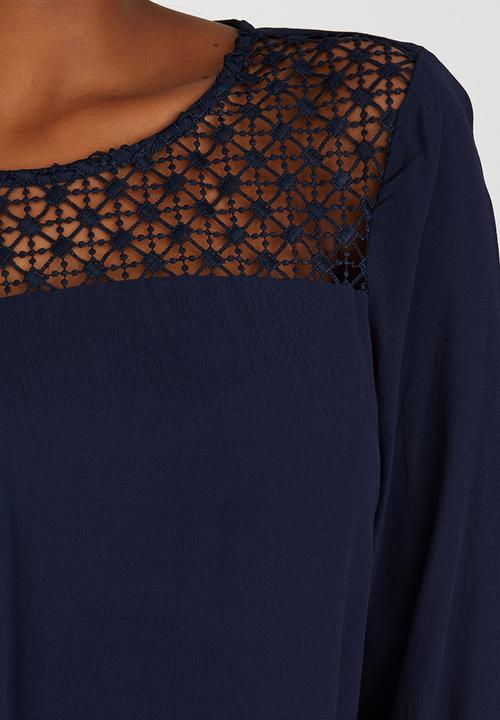 ONLY - Crochet Insert Tunic Navy