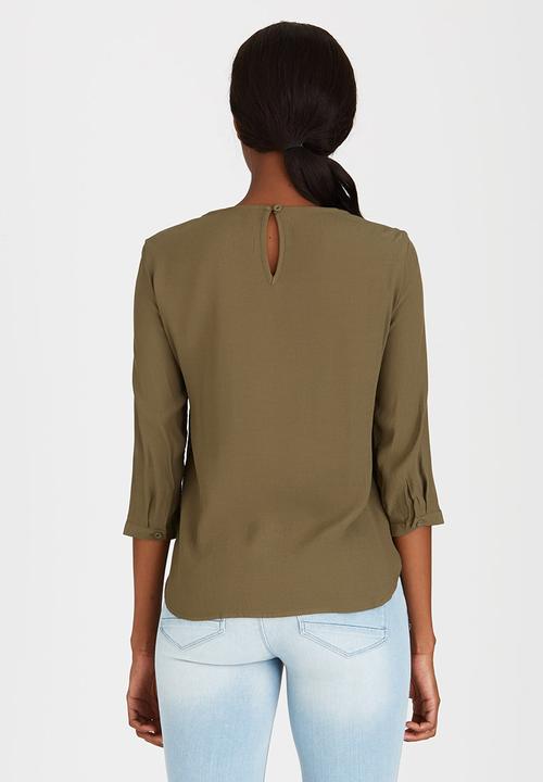 ONLY - Crochet Insert Tunic Khaki Green