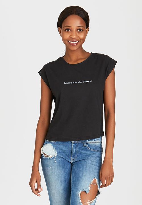 c(inch) - Boxy T-shirt Black