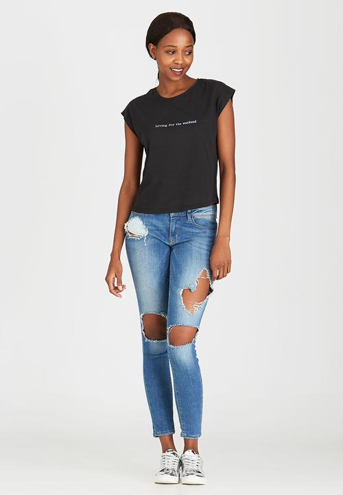 c(inch) - Boxy T-shirt Black