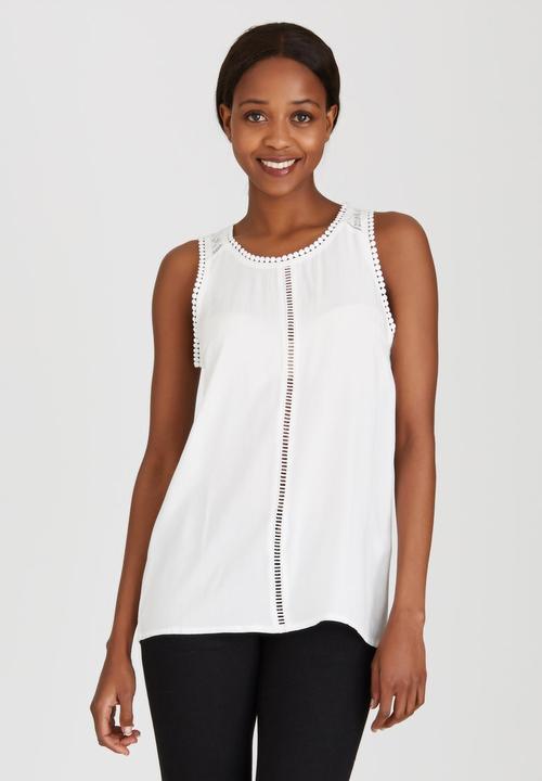 G Couture - Lace Trim Camisole Milk