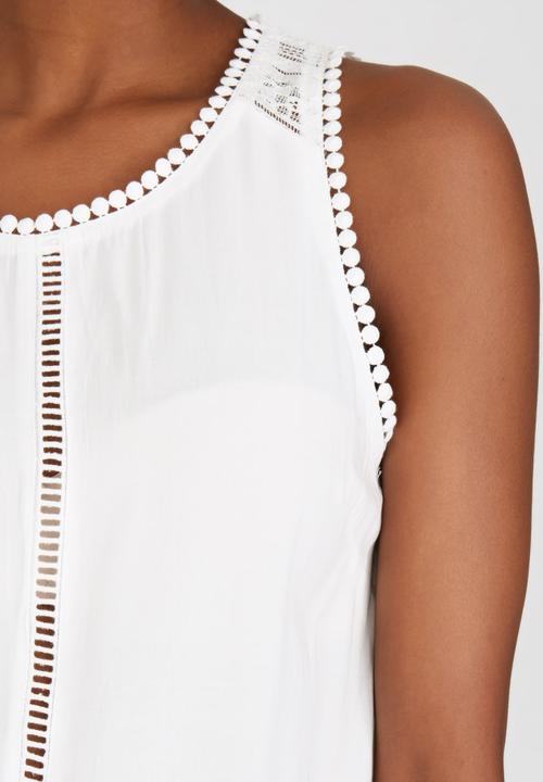 G Couture - Lace Trim Camisole Milk