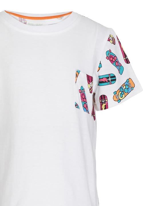 See-Saw - Colourblock Tee White