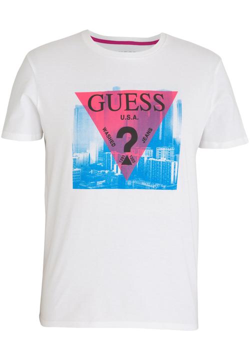 GUESS - Basic Pop Colour Logo Crew Tee White