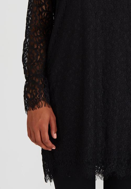 Suzanne Betro - Lace Tunic Top Black